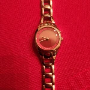 Fossil Women's Pink Dial Silver Watch